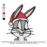 100x100 Bugs Bunny in Christmas Embroidery Design Instant Download